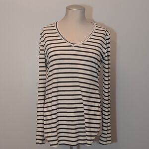 Stripped Long-sleeve Cotton T-shirt